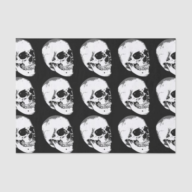 Vintage Gothic Skull Tissue Paper (Front)