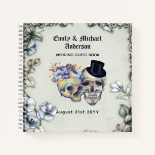 Vintage Gothic Skulls Wedding Guest Book