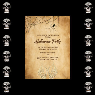vintage  gothic spooky halloween invitation