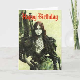 Vintage Gothic Vampire Birthday Card