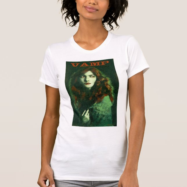 Vintage Gothic Vampire Lady T-shirt (Front)