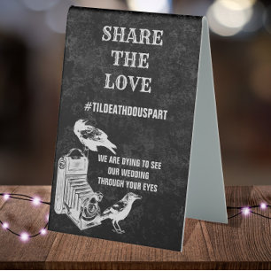 Vintage, Gothic Wedding Hashtag Share the Love