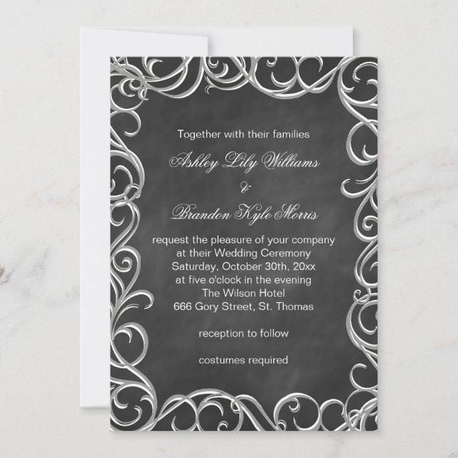 Vintage Gothic Wedding Invitation (Front)