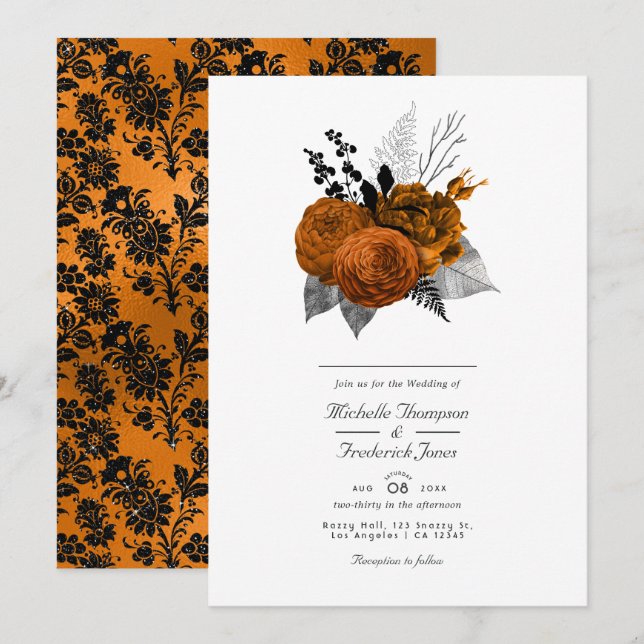 Vintage Gothic Wedding Invitation (Front/Back)