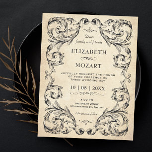 Vintage Gothic wedding Invitation