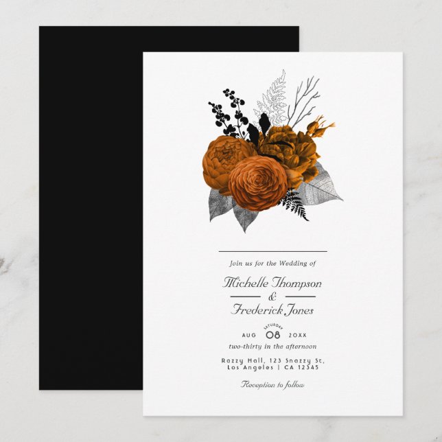 Vintage Gothic Wedding Invitation (Front/Back)