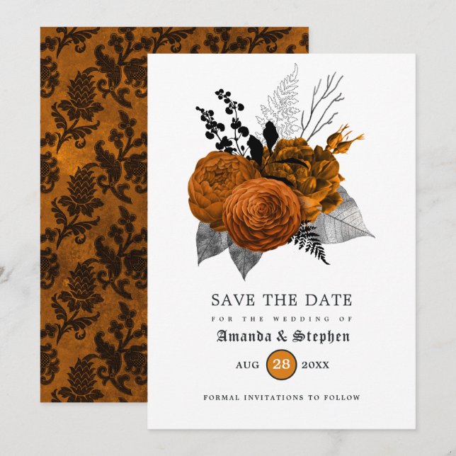 Vintage Gothic Wedding Save The Date (Front/Back)