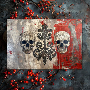 Vintage Gothic Wedding Skeleton Skull  Decoupage  Tissue Paper