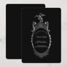 Vintage Gothic Whimsigoth Mirror Wedding Invite