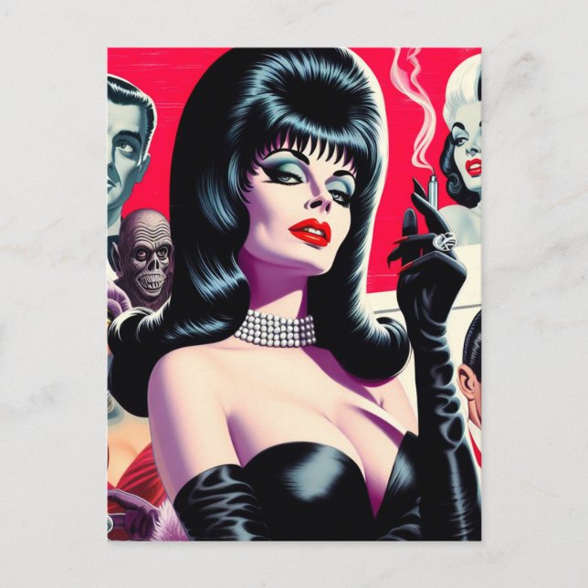 Vintage Gothic Woman Postcard (Front)