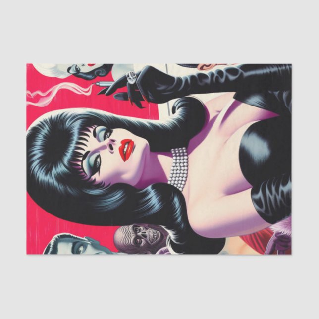 Vintage Gothic Woman Tissue Paper (Front)