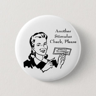 Vintage Government Stimulus Check 6 Cm Round Badge