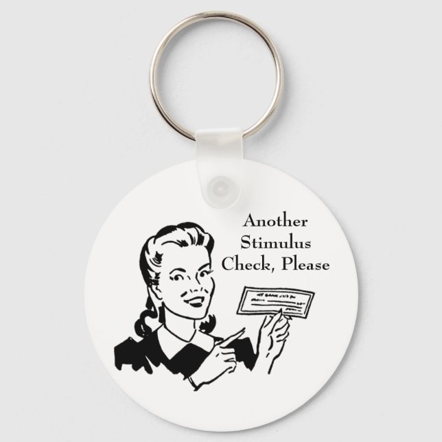 Vintage Government Stimulus Check Key Ring (Front)