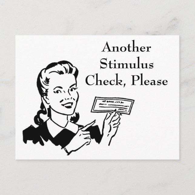 Vintage Government Stimulus Check Postcard (Front)