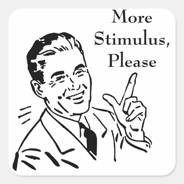 Vintage Government Stimulus Check Square Sticker (Front)