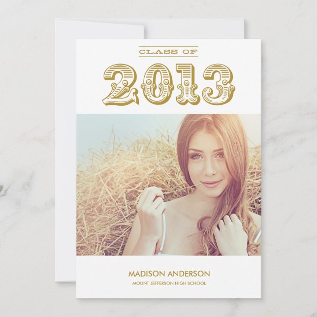 VINTAGE GRAD | CLASS OF 2013 GRADUATION INVITATION (Front)