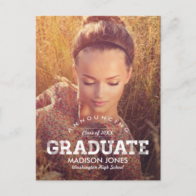 Vintage Grad Graduation Announcement /Invitation (Front)