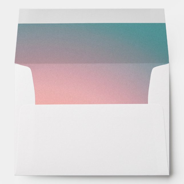 Vintage Gradient Teal Pink Bat Mitzvah Invitation Envelope (Back (Bottom))
