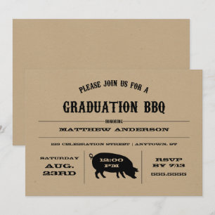 Vintage Graduation BBQ Invitation