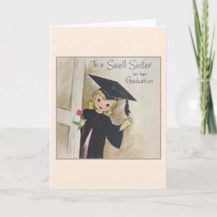 Vintage Graduation Card For A Swell Sister