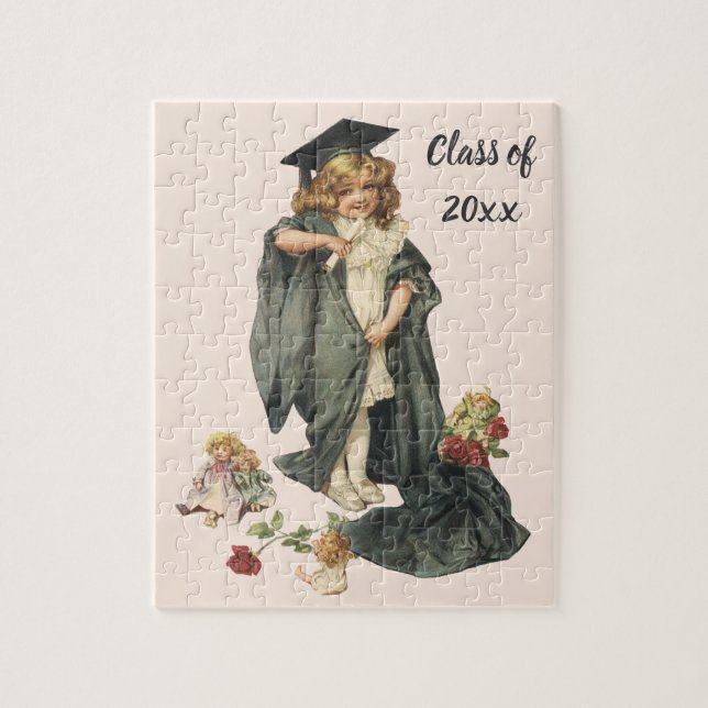 Vintage Graduation, Congratulations Graduates! Jigsaw Puzzle (Vertical)