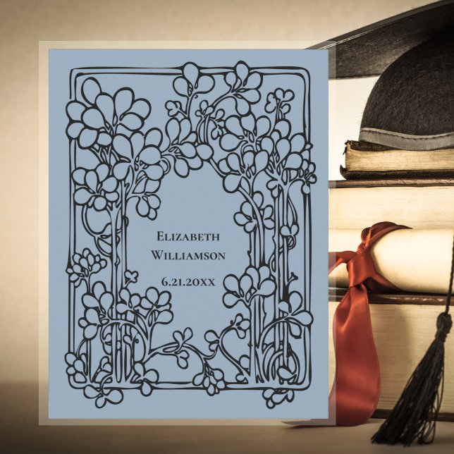 Vintage Graduation Floral Save The Date Postcard (Creator Uploaded)