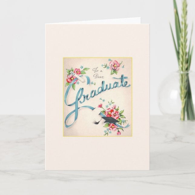 Vintage Graduation Greeting Card (Front)
