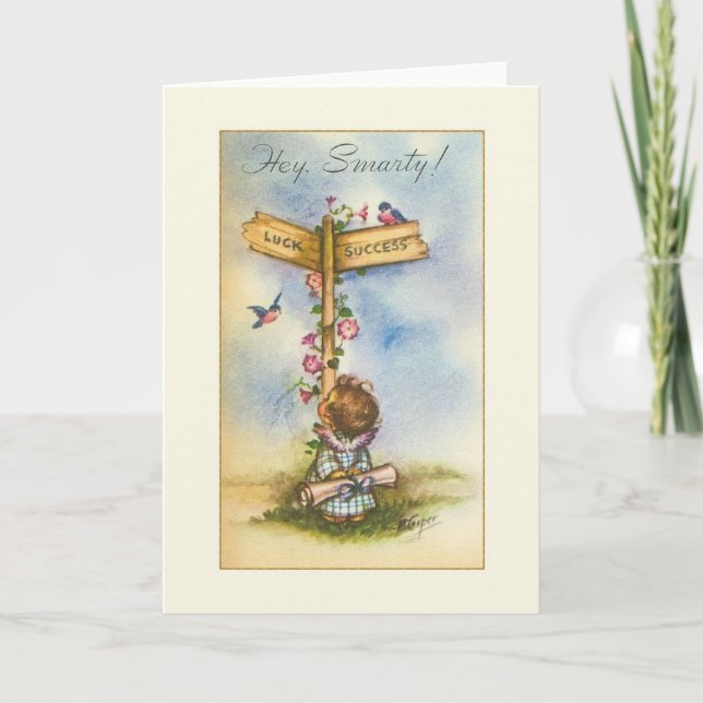 Vintage Graduation Greeting Card (Front)