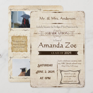 Vintage graduation Invitation /Announcement