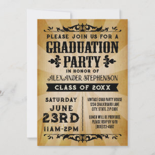 Vintage Graduation Party Invitation