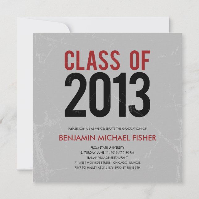 Vintage Graduation Party Invitation or Announcemen (Front)