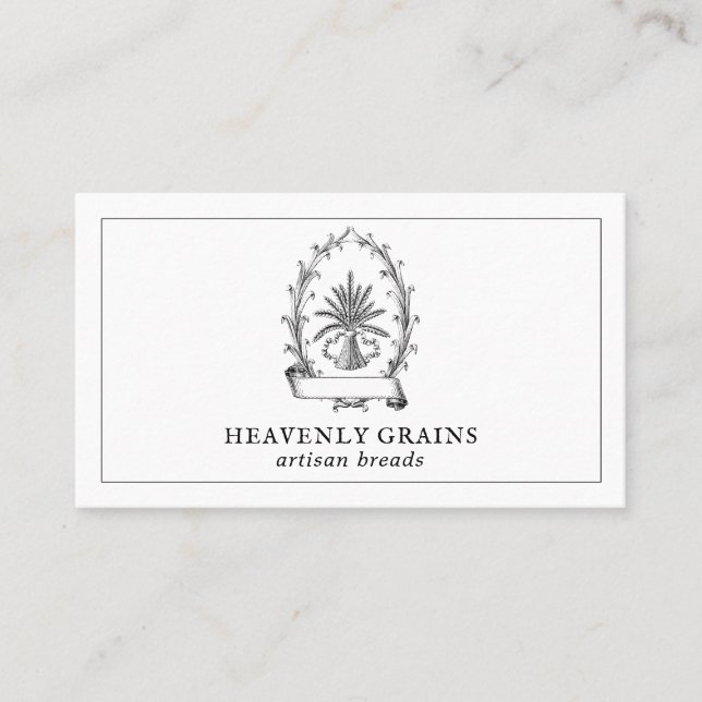 Vintage Grain Sack Bread Bakery Business Card (Front)