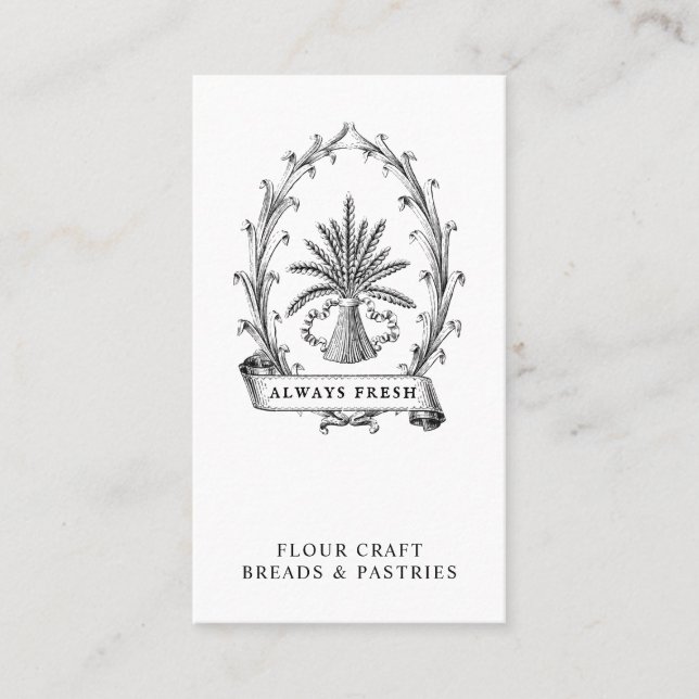 Vintage Grain Sack Bread Bakery Business Card (Front)