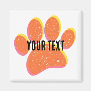 Vintage Grainy Dog Pawprint Magnet