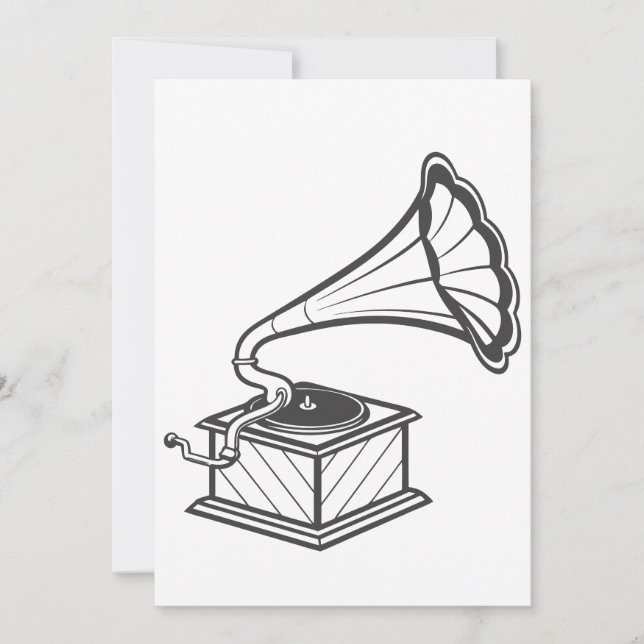 vintage gramophone invitation (Front)
