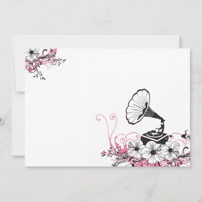 Vintage gramophone Invitation (Front)