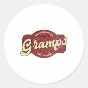 Vintage Gramps Like A Grandpa But Cooler  Classic Round Sticker