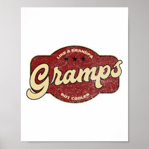 Vintage Gramps Like A Grandpa But Cooler  Poster