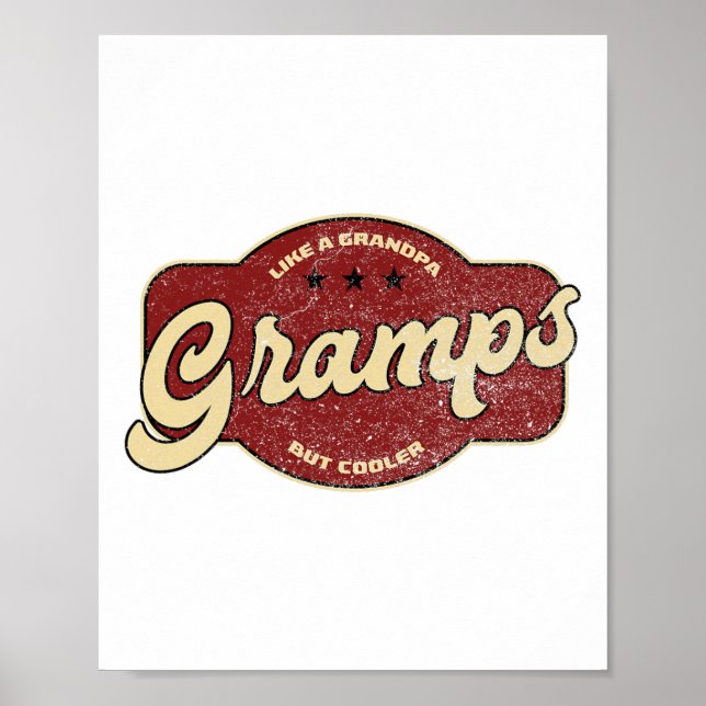 Vintage Gramps Like A Grandpa But Cooler  Poster (Front)