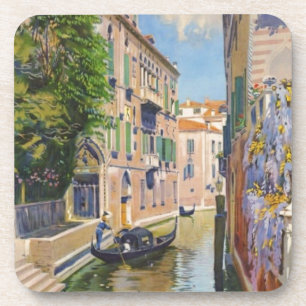 Vintage Grand Canal Gondolas Venice Italy Travel Coaster