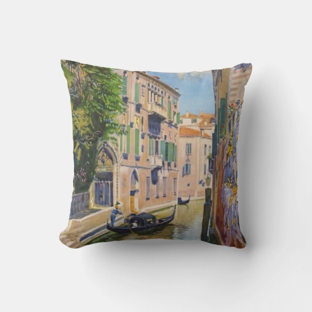 Vintage Grand Canal Gondolas Venice Italy Travel Cushion (Front)