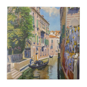 Vintage Grand Canal Gondolas Venice Italy Travel Tile