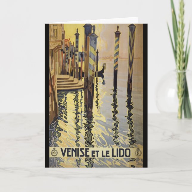 Vintage Grand Canal Venice Italy Travel Card (Front)
