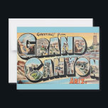 Vintage Grand Canyon Greeting Postcard<br><div class="desc">Colourful retro postcard greeting from the spectacular Grand Canyon repurposed!</div>