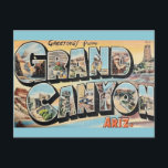 Vintage Grand Canyon Greeting Postcard<br><div class="desc">Colourful retro postcard greeting from the spectacular Grand Canyon repurposed!</div>