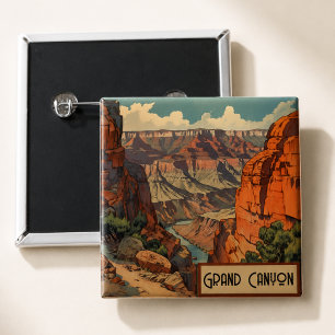 Vintage Grand Canyon National Park Souvenir 15 Cm Square Badge