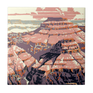 Vintage Grand Canyon National Park WPA Poster Art Tile