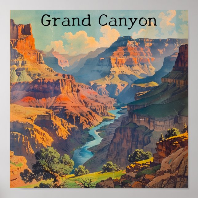 Vintage Grand Canyon Travel Poster  (Front)