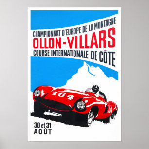 Vintage Grand Prix car racing Poster