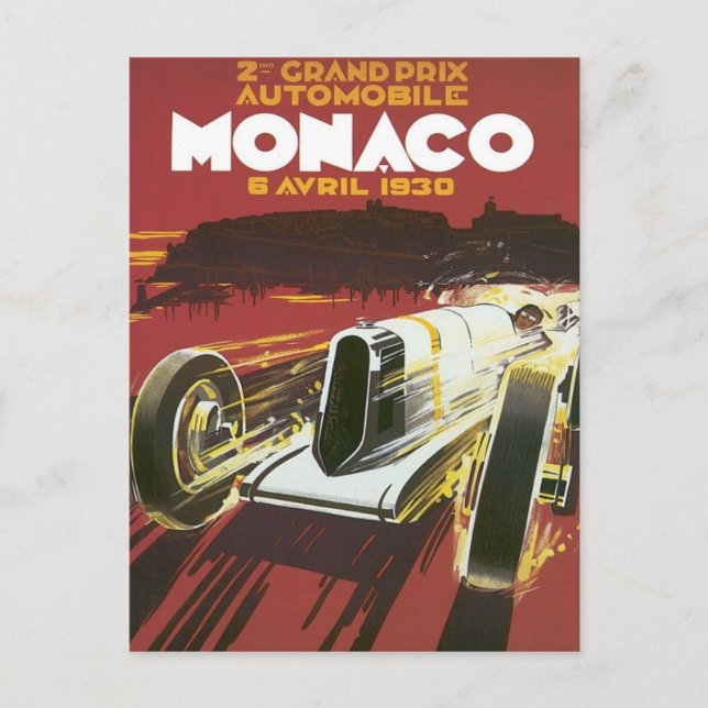 Vintage Grand Prix Monaco Postcard (Front)